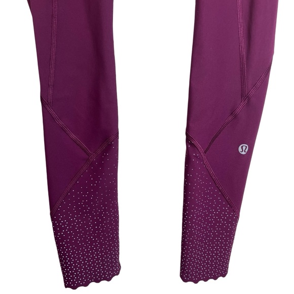 Lululemon Tight Stuff Tight II 25" Burgundy Maroon Size 2 Reflective - Picture 8 of 12